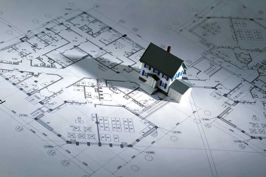 House Model On Construction Plan